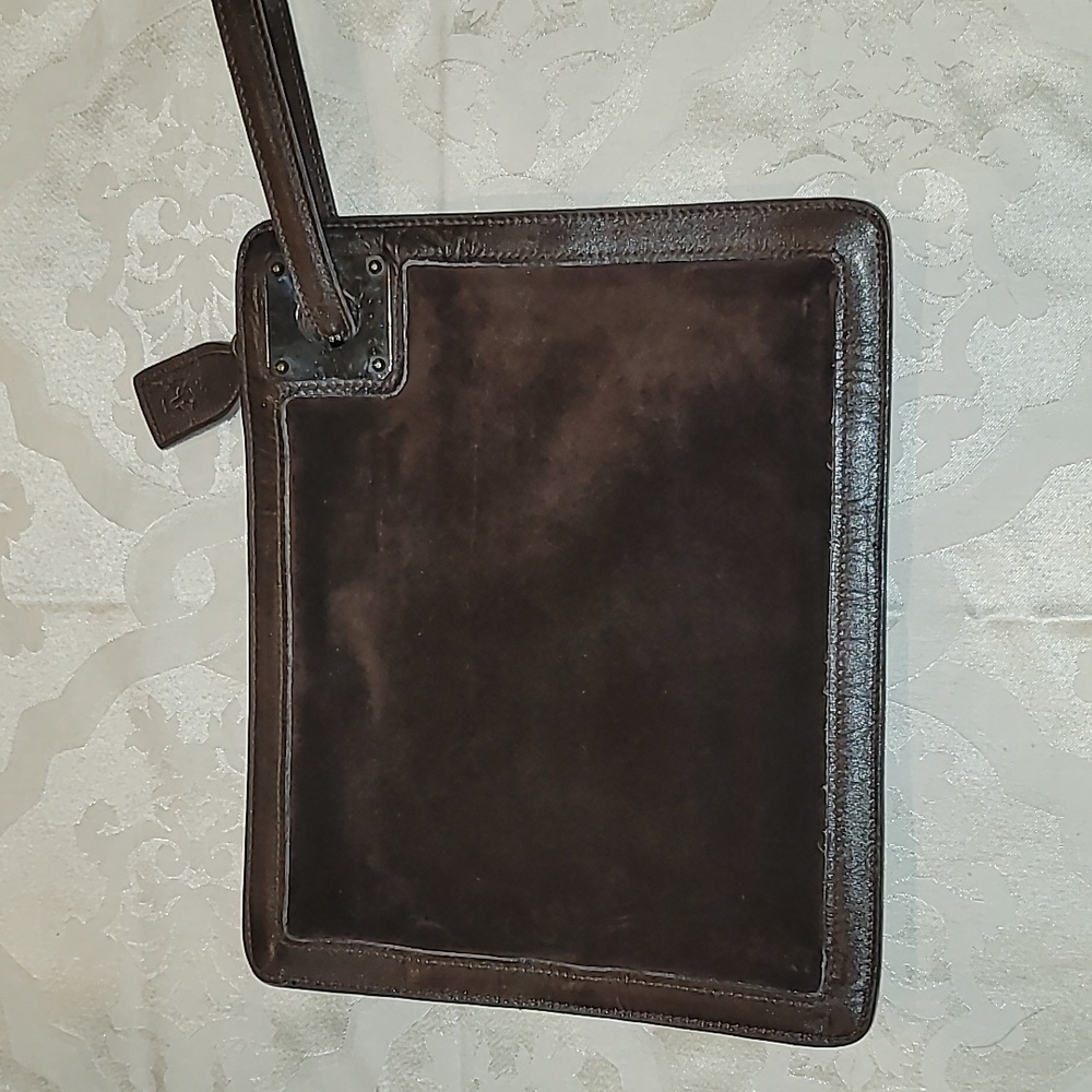 Anne Klein For Calderon Black Leather Flat Clutch Purse Modernist